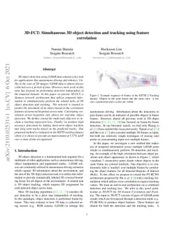 3D-FCT: Simultaneous 3D Object Detection and Tracking Using Feature
  Correlation