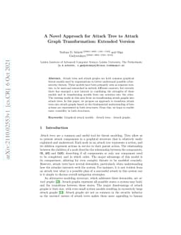 A Novel Approach for Attack Tree to Attack Graph Transformation:
  Extended Version