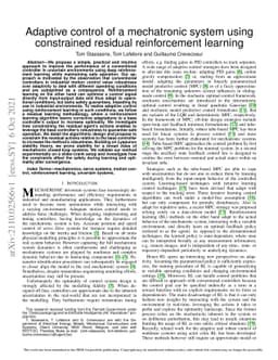 Adaptive control of a mechatronic system using constrained residual
  reinforcement learning