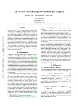 EdiTTS: Score-based Editing for Controllable Text-to-Speech