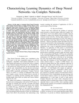 Characterizing Learning Dynamics of Deep Neural Networks via Complex
  Networks