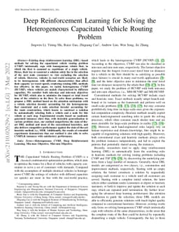 Deep Reinforcement Learning for Solving the Heterogeneous Capacitated
  Vehicle Routing Problem