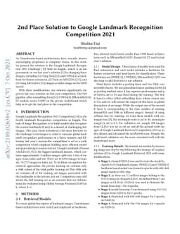 2nd Place Solution to Google Landmark Recognition Competition 2021