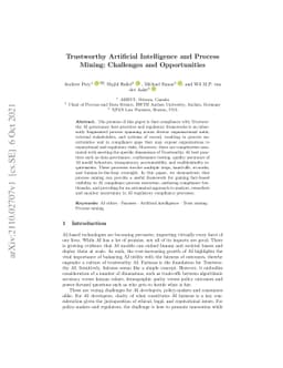 Trustworthy Artificial Intelligence and Process Mining: Challenges and
  Opportunities