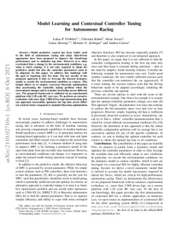 Model Learning and Contextual Controller Tuning for Autonomous Racing