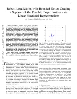 Robust Localization with Bounded Noise: Creating a Superset of the
  Possible Target Positions via Linear-Fractional Representations