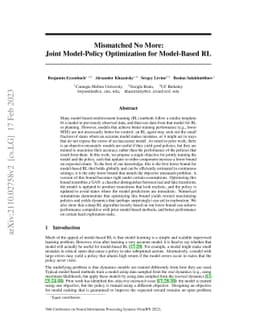 Mismatched No More: Joint Model-Policy Optimization for Model-Based RL