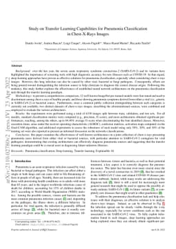 Study on Transfer Learning Capabilities for Pneumonia Classification in
  Chest-X-Rays Image