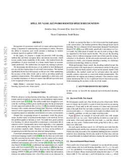 Spell my name: keyword boosted speech recognition