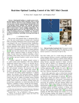 Real-time Optimal Landing Control of the MIT Mini Cheetah