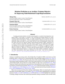 Relation Prediction as an Auxiliary Training Objective for Improving
  Multi-Relational Graph Representations