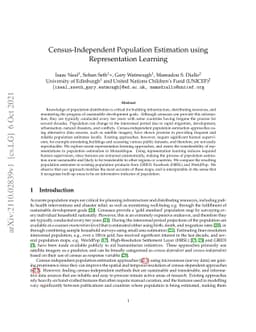 Census-Independent Population Estimation using Representation Learning