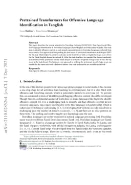 Pretrained Transformers for Offensive Language Identification in
  Tanglish