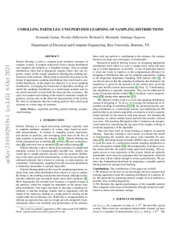 Unrolling Particles: Unsupervised Learning of Sampling Distributions