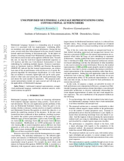 Unsupervised Multimodal Language Representations using Convolutional
  Autoencoders