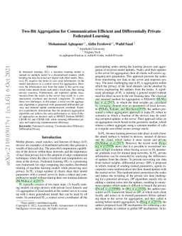 Two-Bit Aggregation for Communication Efficient and Differentially
  Private Federated Learning