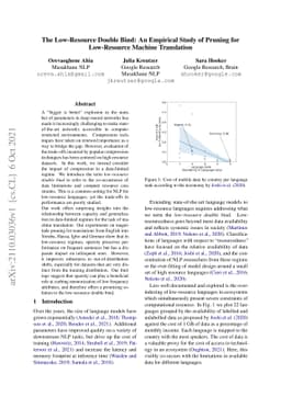 The Low-Resource Double Bind: An Empirical Study of Pruning for
  Low-Resource Machine Translation