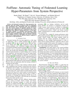 FedTune: Automatic Tuning of Federated Learning Hyper-Parameters from
  System Perspective