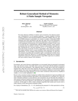 Robust Generalized Method of Moments: A Finite Sample Viewpoint