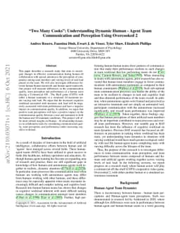 Two Many Cooks: Understanding Dynamic Human-Agent Team Communication and
  Perception Using Overcooked 2
