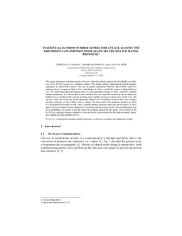 Statistical Random Number Generator Attack against the
  Kirchhoff-Law-Johnson-Noise (KLJN) Secure Key Exchange Protocol
