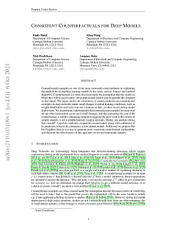 Consistent Counterfactuals for Deep Models
