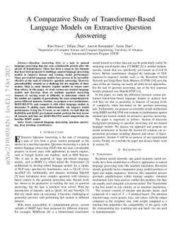 A Comparative Study of Transformer-Based Language Models on Extractive
  Question Answering