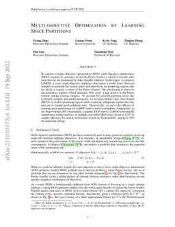 Multi-objective Optimization by Learning Space Partitions