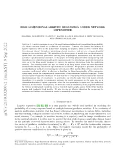 High Dimensional Logistic Regression Under Network Dependence