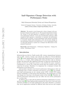 IaaS Signature Change Detection with Performance Noise