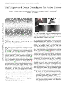 Self-Supervised Depth Completion for Active Stereo