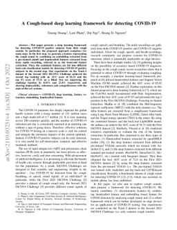 A Cough-based deep learning framework for detecting COVID-19