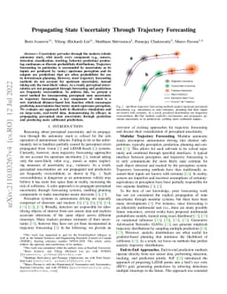 Propagating State Uncertainty Through Trajectory Forecasting