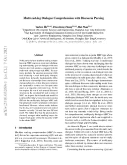 Multi-tasking Dialogue Comprehension with Discourse Parsing