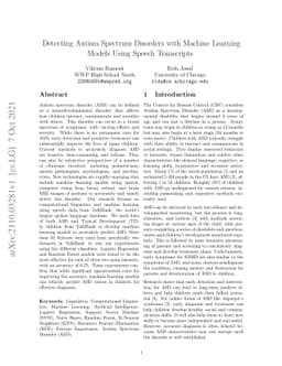 Detecting Autism Spectrum Disorders with Machine Learning Models Using
  Speech Transcripts
