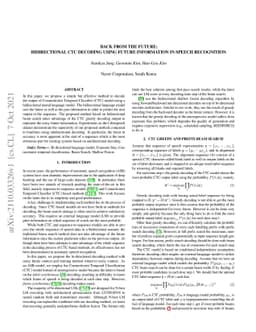 Back from the future: bidirectional CTC decoding using future
  information in speech recognition