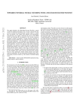 Towards Universal Neural Vocoding with a Multi-band Excited WaveNet