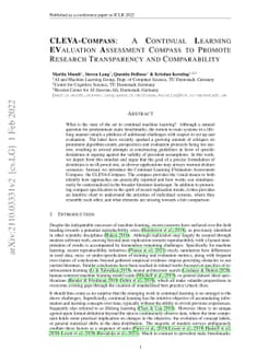 CLEVA-Compass: A Continual Learning EValuation Assessment Compass to
  Promote Research Transparency and Comparability