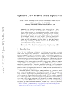 Optimized U-Net for Brain Tumor Segmentation