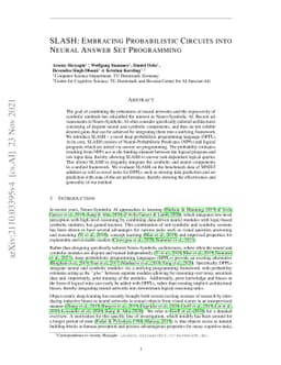 SLASH: Embracing Probabilistic Circuits into Neural Answer Set
  Programming