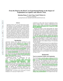 From the Head or the Heart? An Experimental Design on the Impact of
  Explanation on Cognitive and Affective Trust