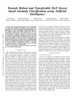 Towards Robust and Transferable IIoT Sensor based Anomaly Classification
  using Artificial Intelligence