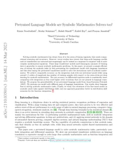 Pretrained Language Models are Symbolic Mathematics Solvers too!