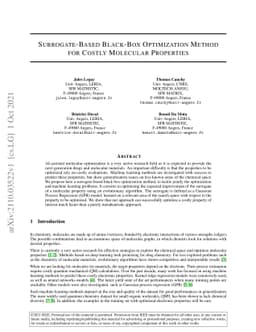 Surrogate-Based Black-Box Optimization Method for Costly Molecular
  Properties