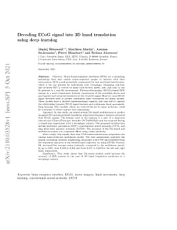 Decoding ECoG signal into 3D hand translation using deep learning