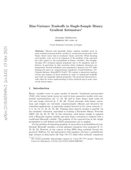 Bias-Variance Tradeoffs in Single-Sample Binary Gradient Estimators
