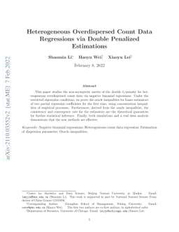 Heterogeneous Overdispersed Count Data Regressions via Double Penalized
  Estimations