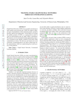 Training Stable Graph Neural Networks Through Constrained Learning