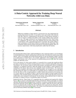A Data-Centric Approach for Training Deep Neural Networks with Less Data