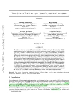 Time Series Forecasting Using Manifold Learning